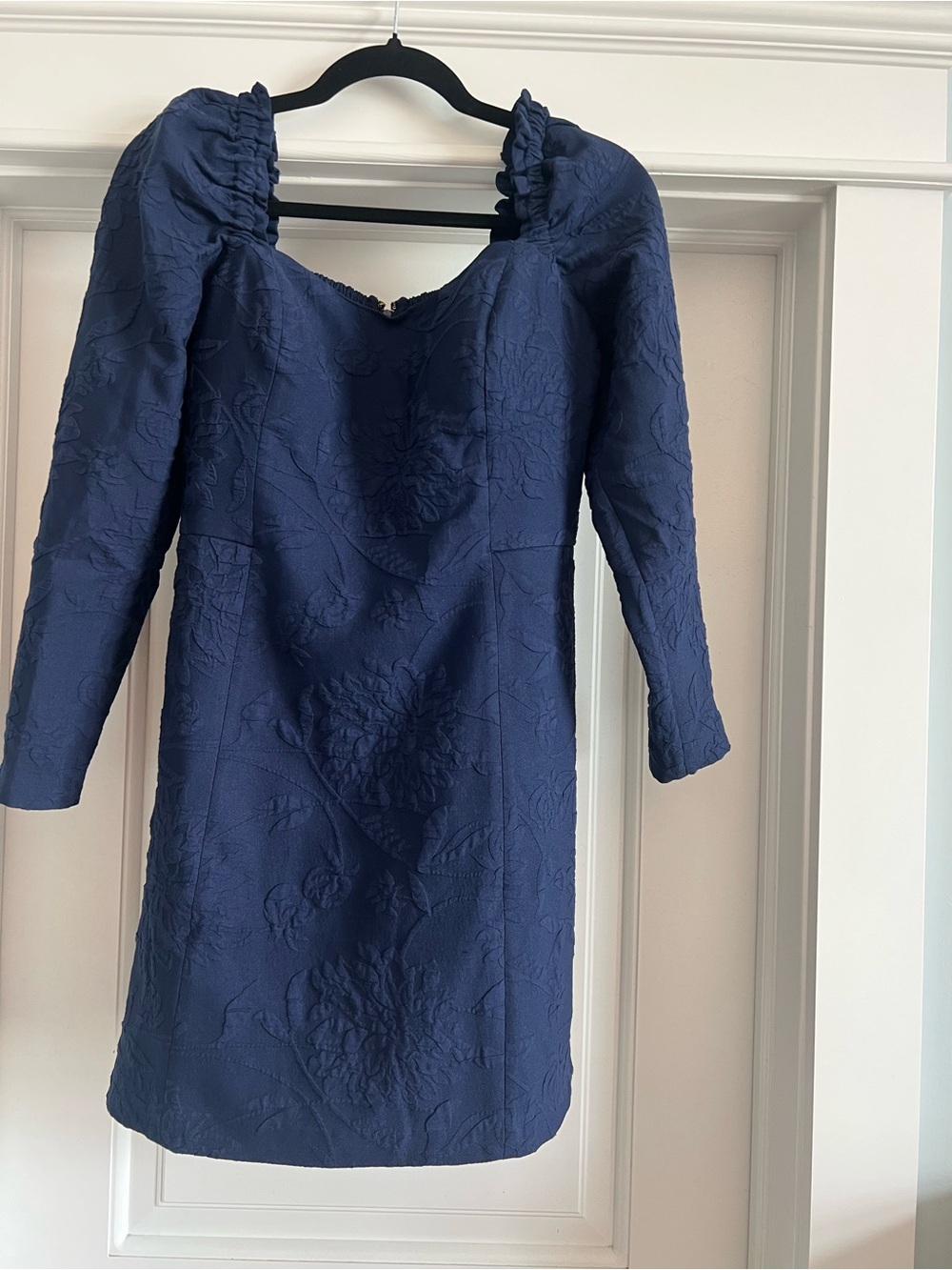 Lilly Pulitzer Navy Textured Puff-Sleeve Mini Jumpsuit